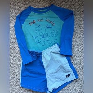 Patagonia “The Real Locals” Rashguard and Swim Shorts Set